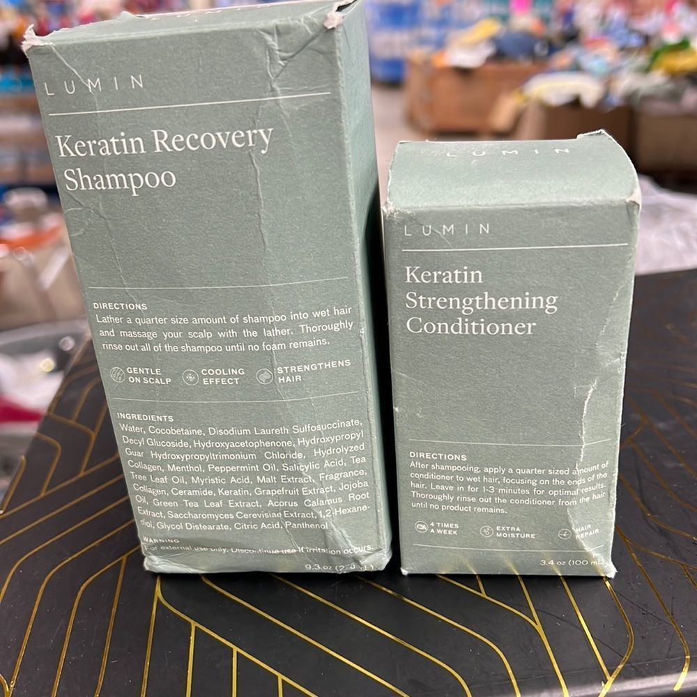 Lumin KERATIN Recovery shampoo and Keratin STRENGTHENING CONDITIONER. New in box